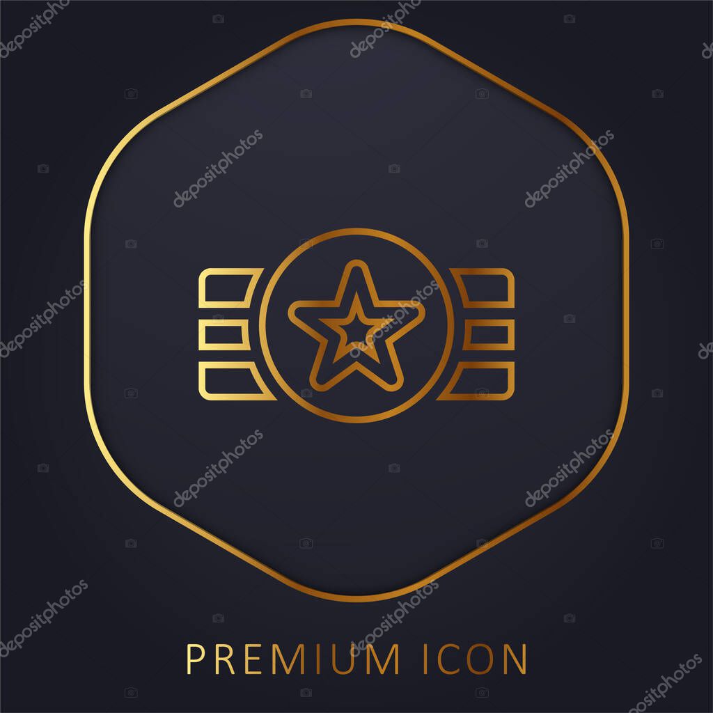 Badge golden line premium logo or icon