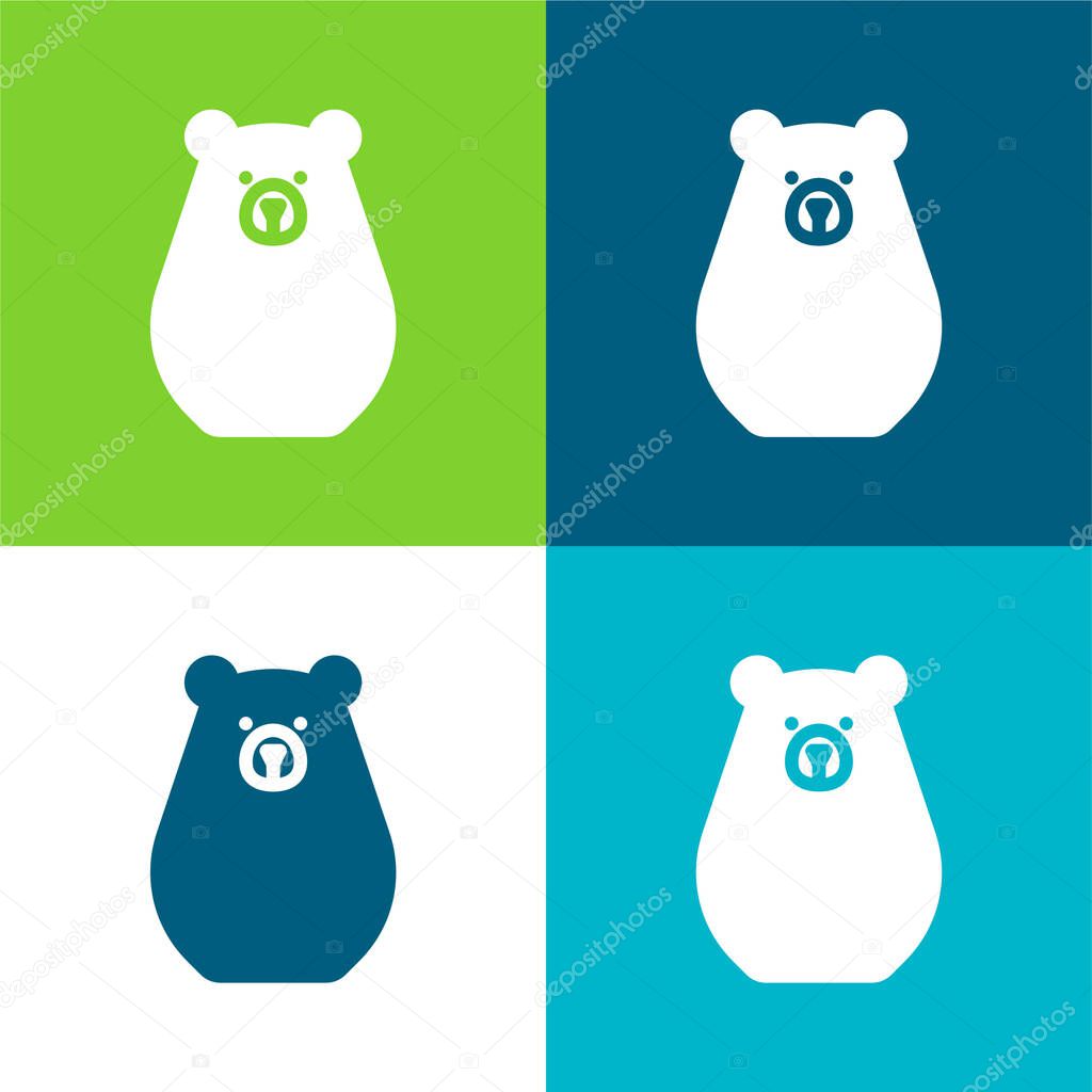 Bearbot Flat four color minimal icon set