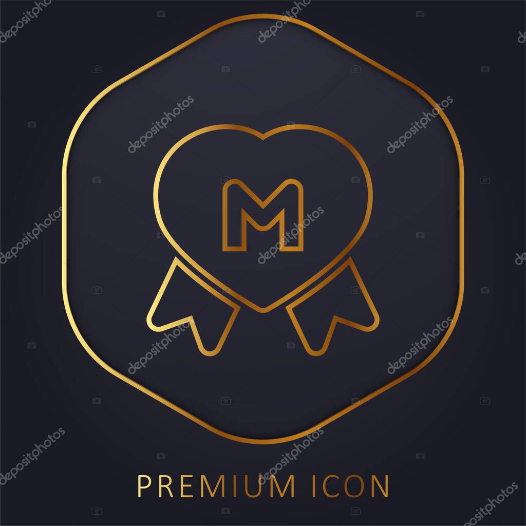 Award golden line premium logo or icon