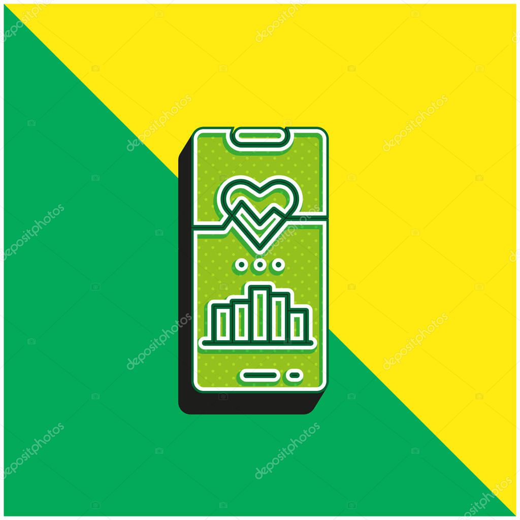 Activity Tracker Green and yellow modern 3d vector icon logo