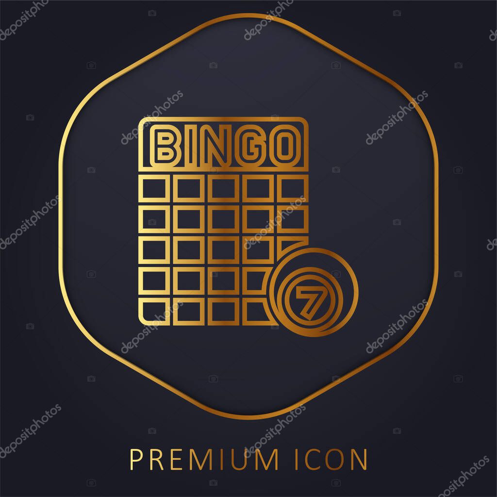 Bingo golden line premium logo or icon