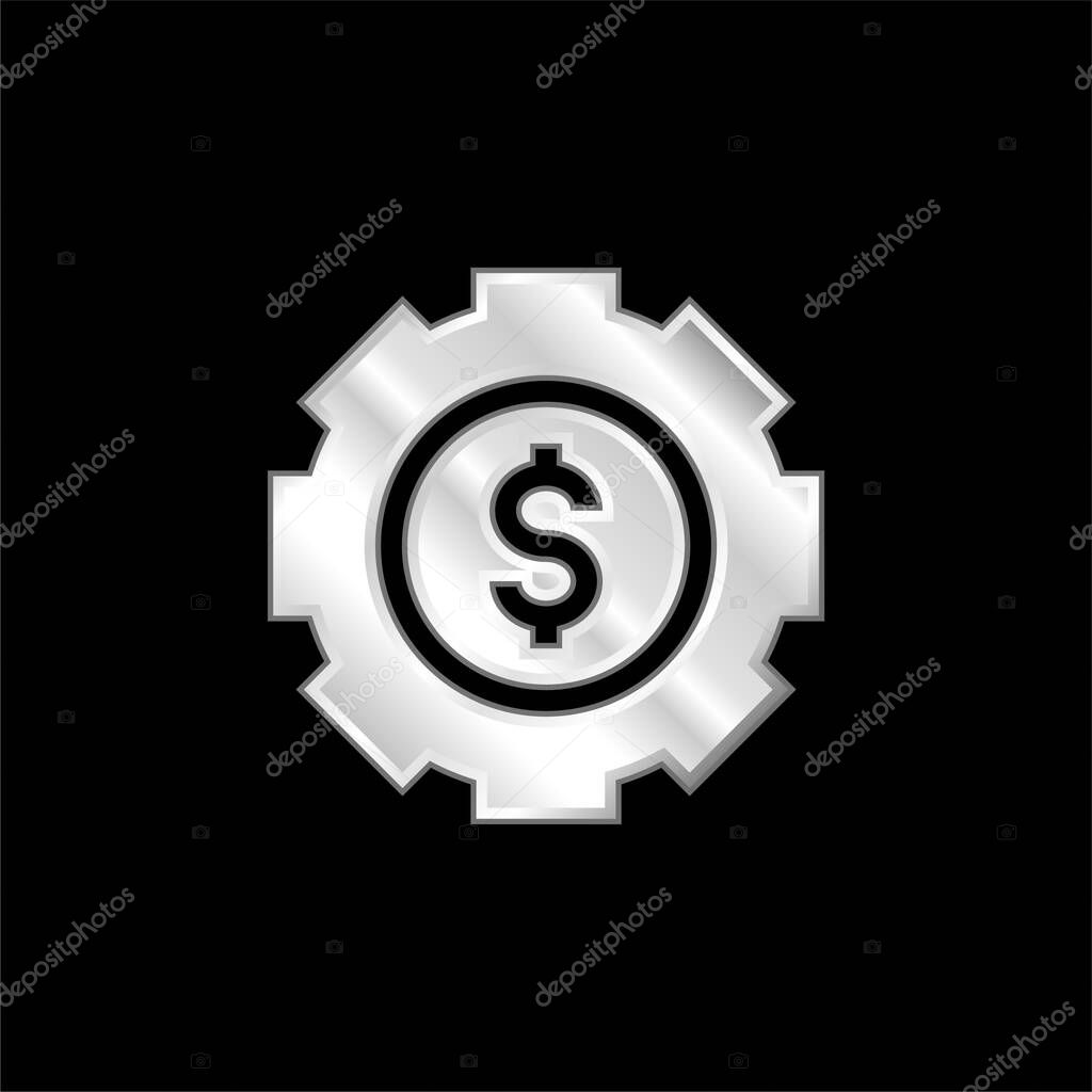 Asset Management silver plated metallic icon