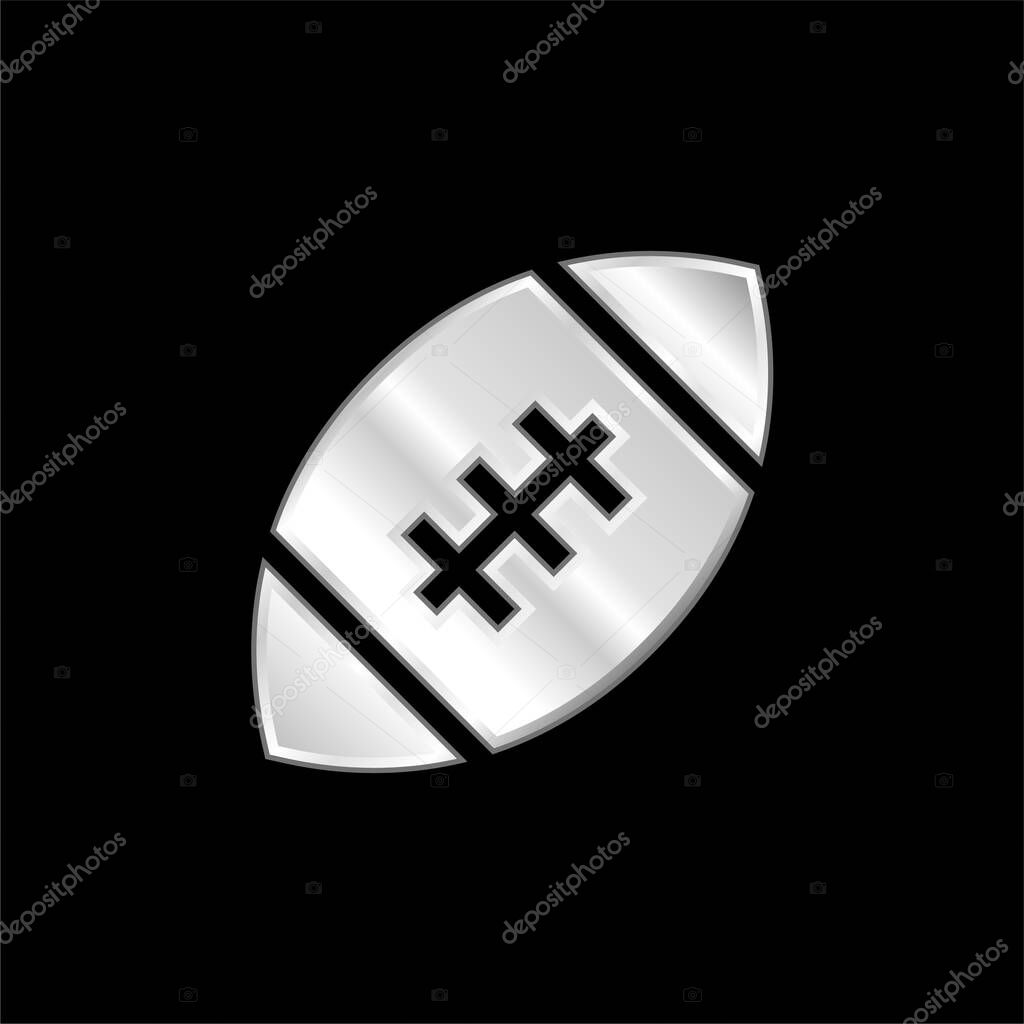 American Football silver plated metallic icon