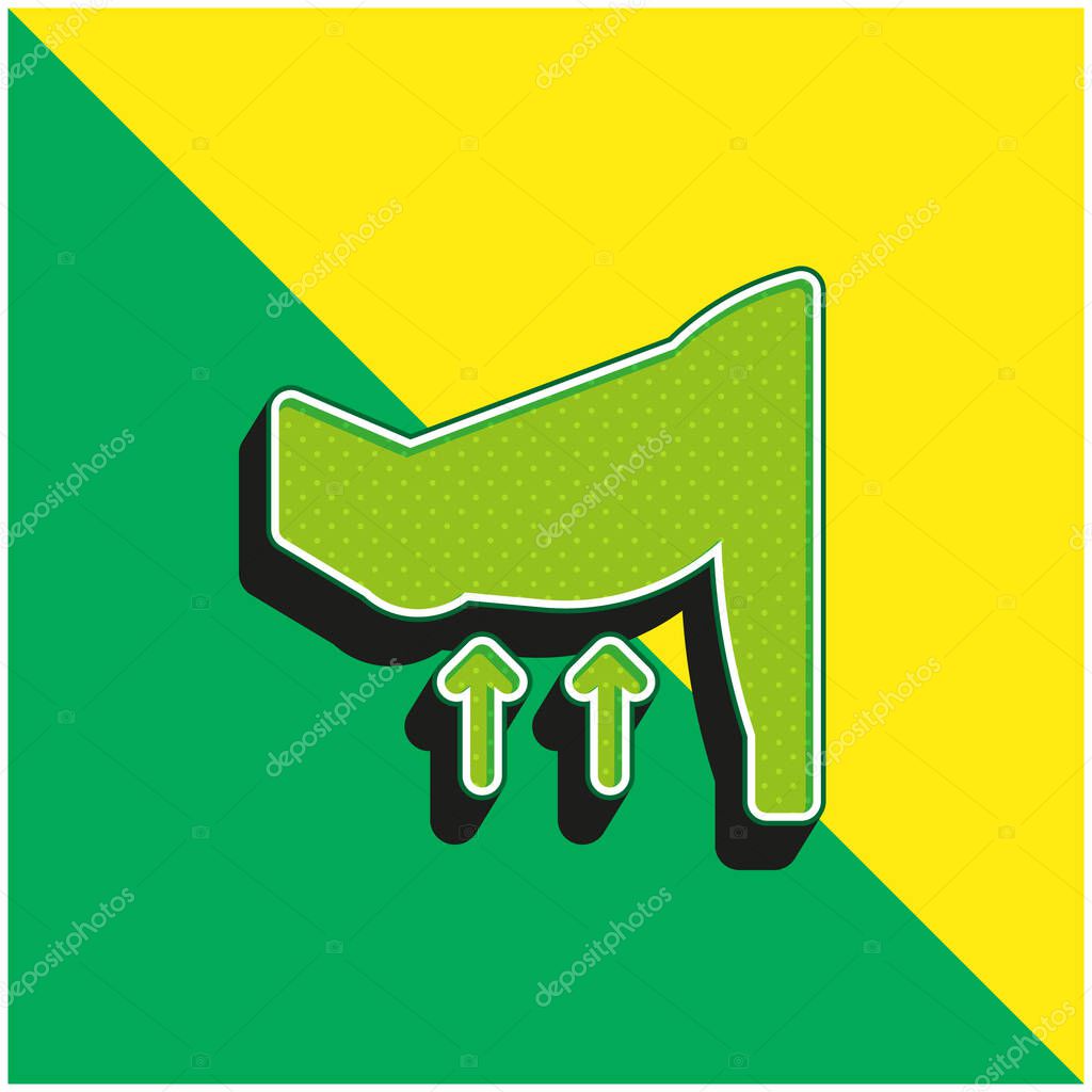 Arm Green and yellow modern 3d vector icon logo