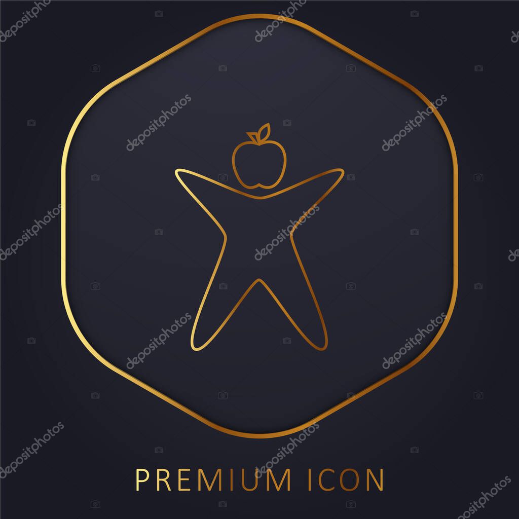 Applekids Logo golden line premium logo or icon