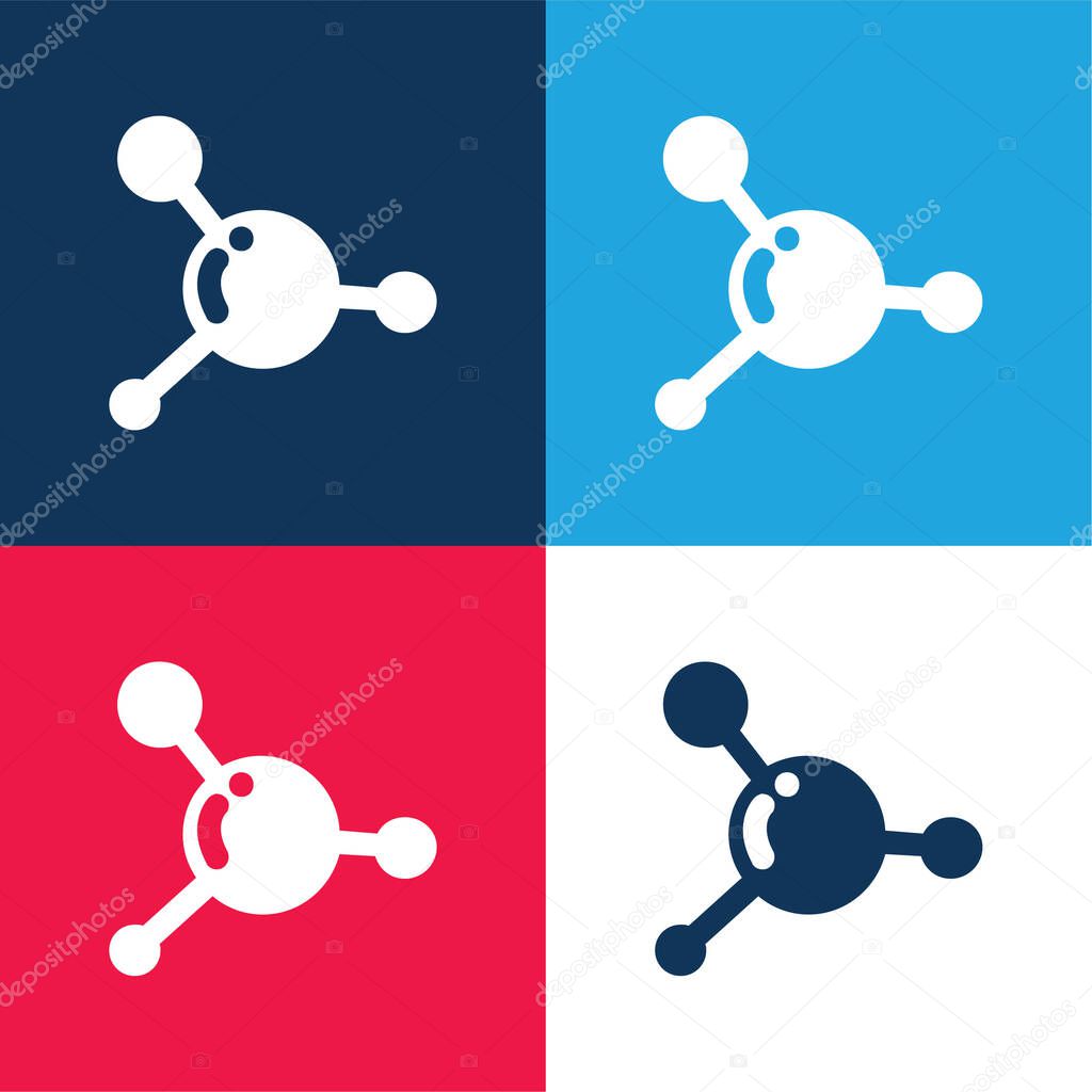 Blood Cell blue and red four color minimal icon set