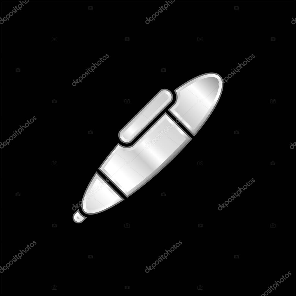 Big Pen silver plated metallic icon