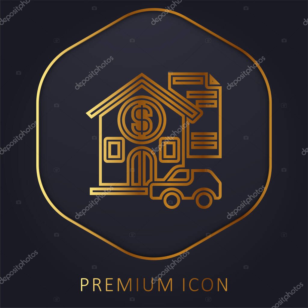 Asset golden line premium logo or icon
