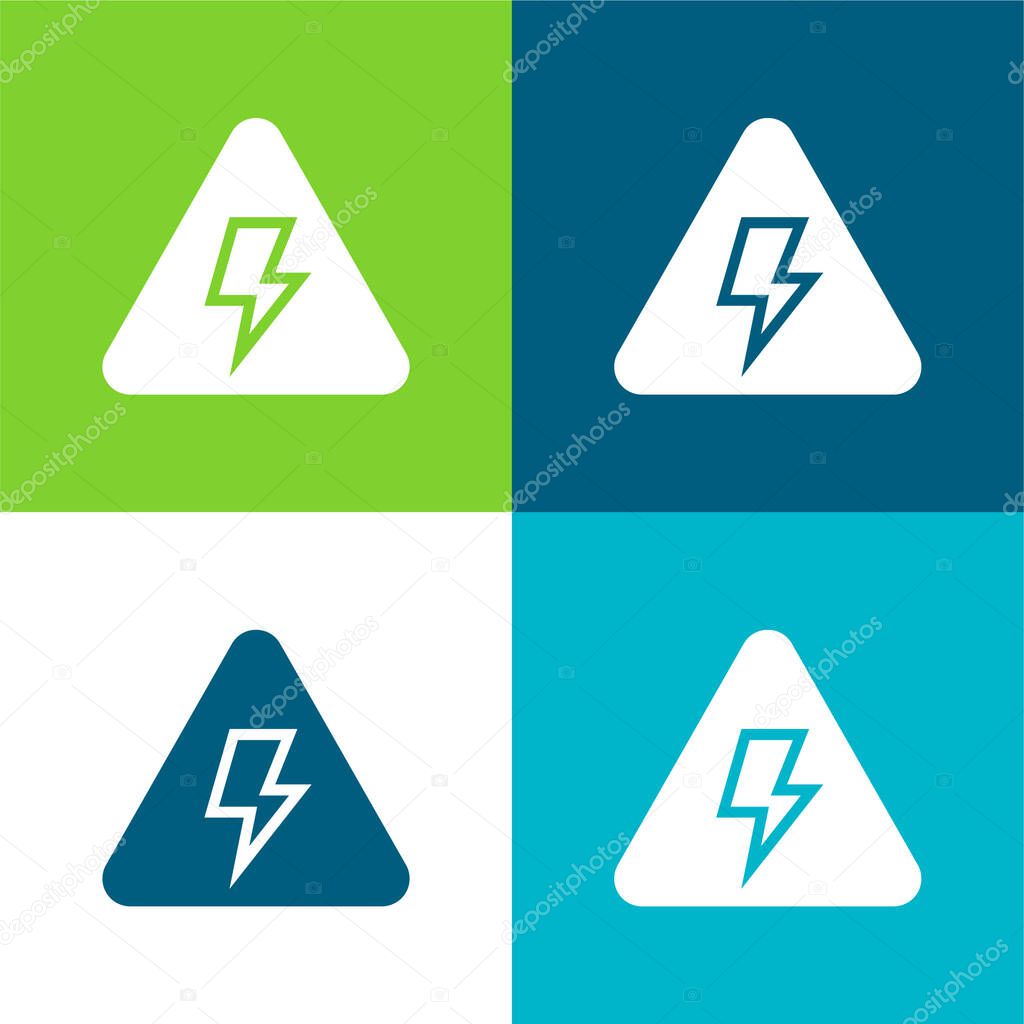 Bolt Flat four color minimal icon set