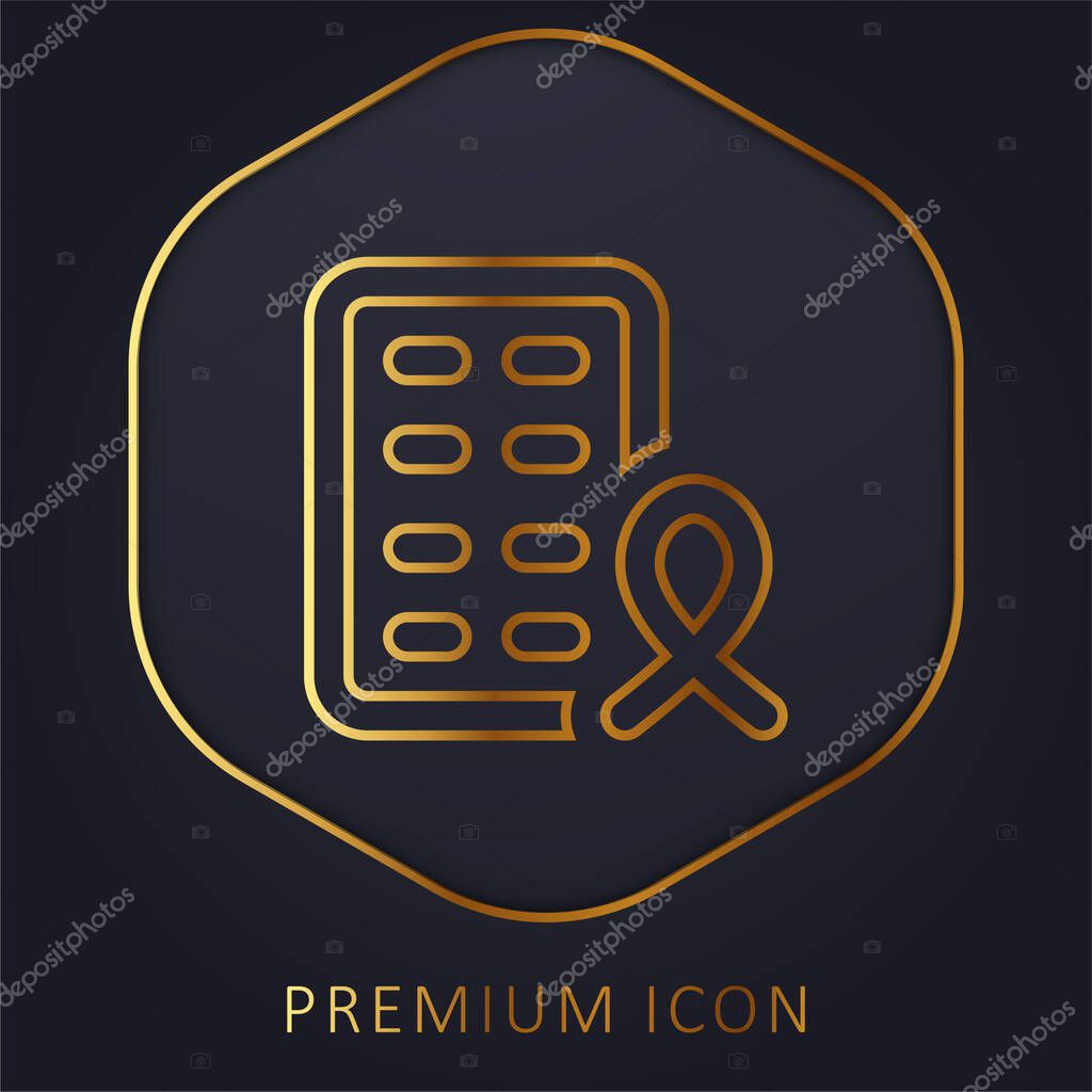 Aids golden line premium logo or icon