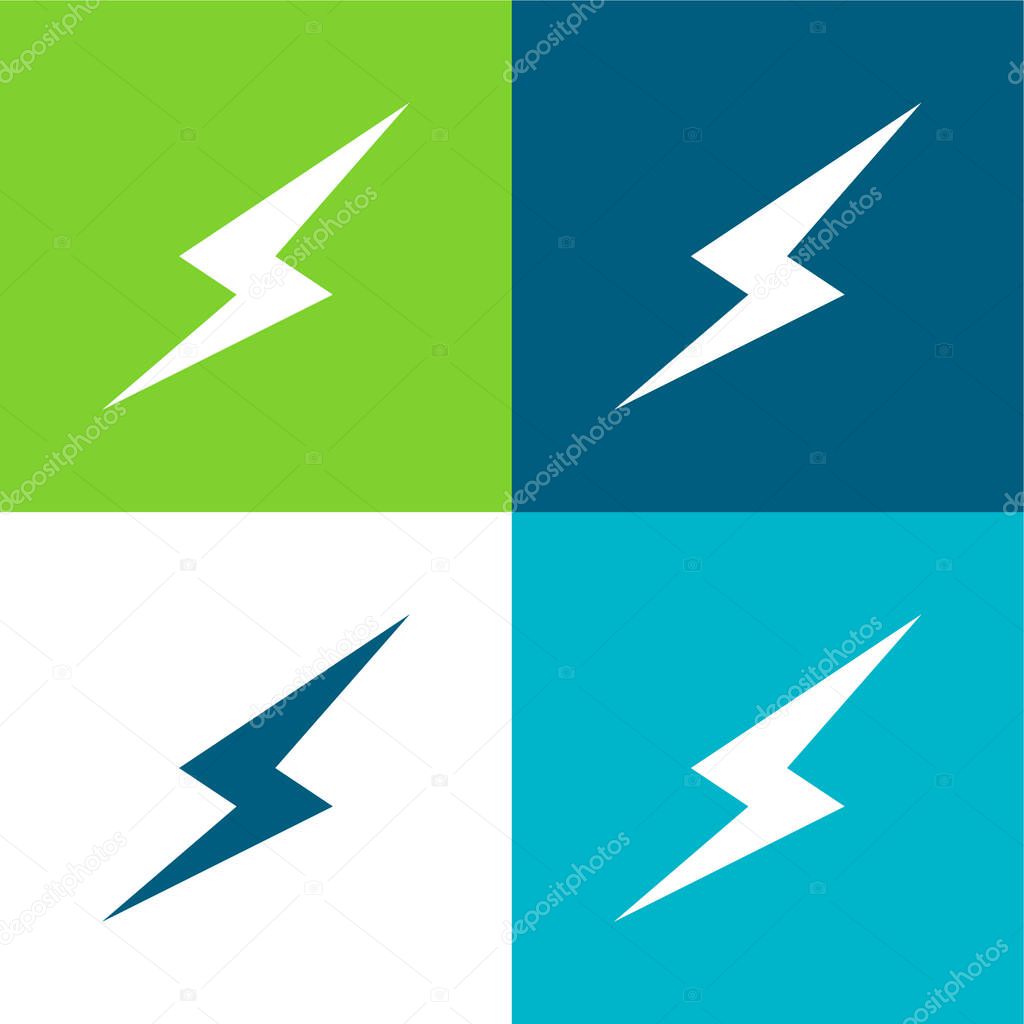 Bolt Flat four color minimal icon set