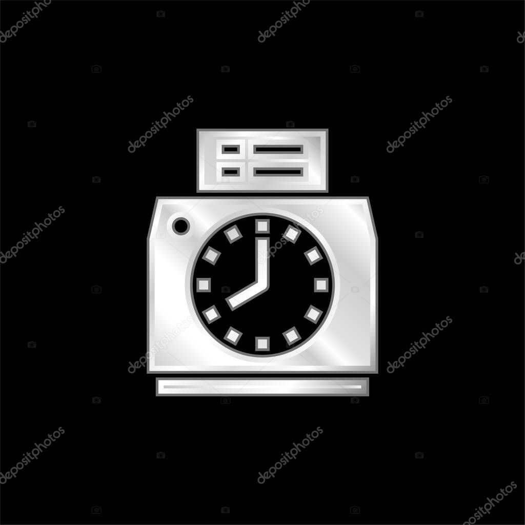 Attendance silver plated metallic icon