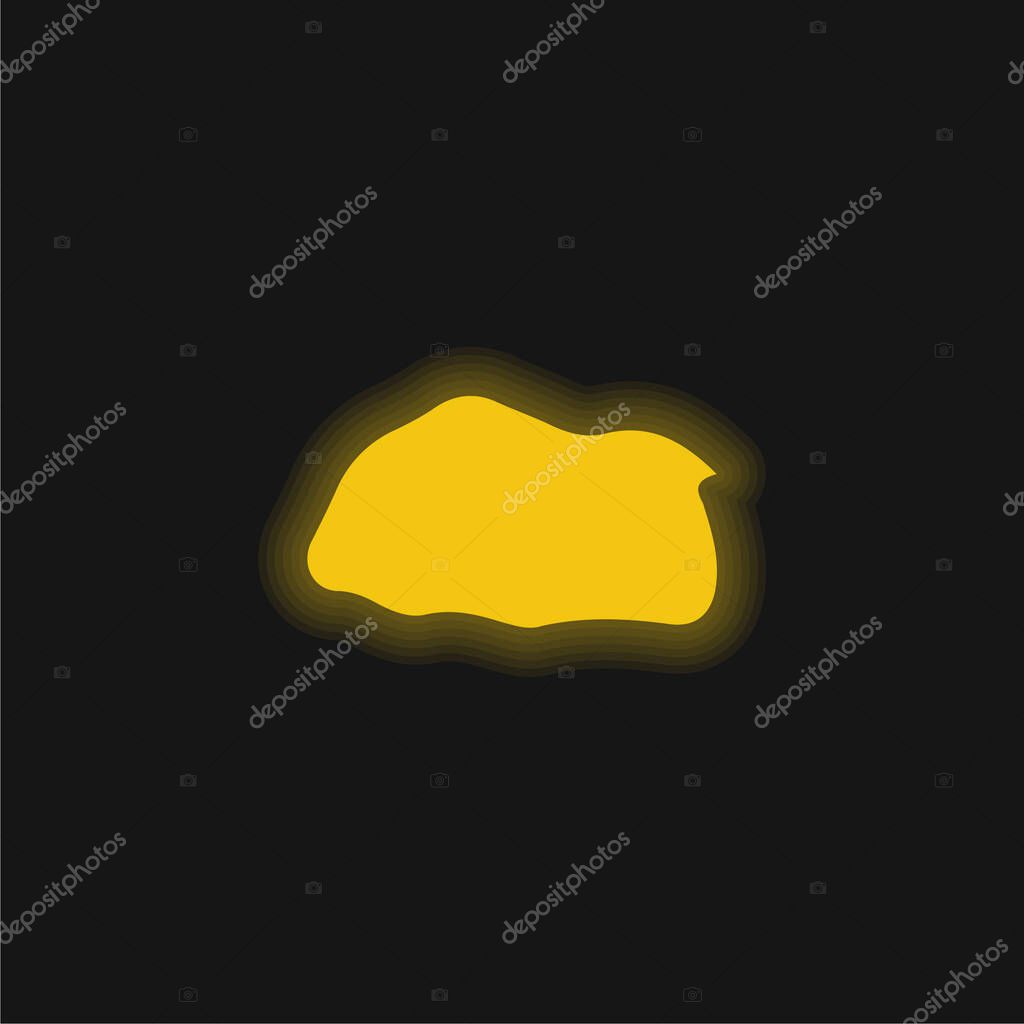 Bhutan yellow glowing neon icon