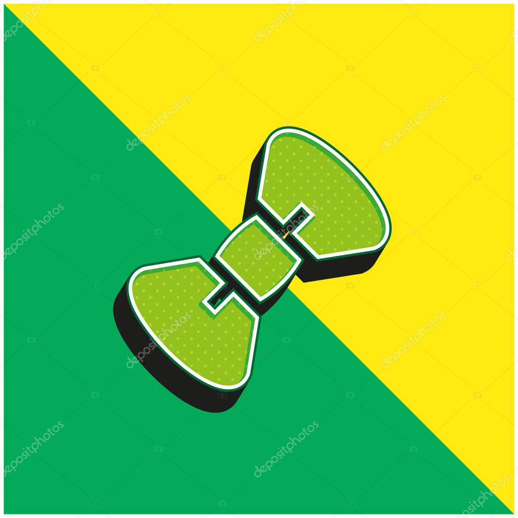 Bow Tie Green and yellow modern 3d vector icon logo
