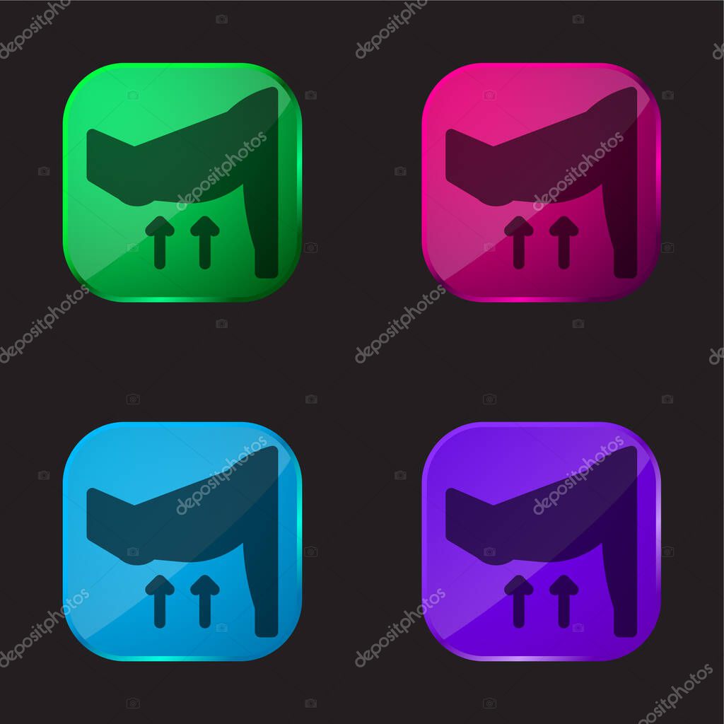 Arm four color glass button icon