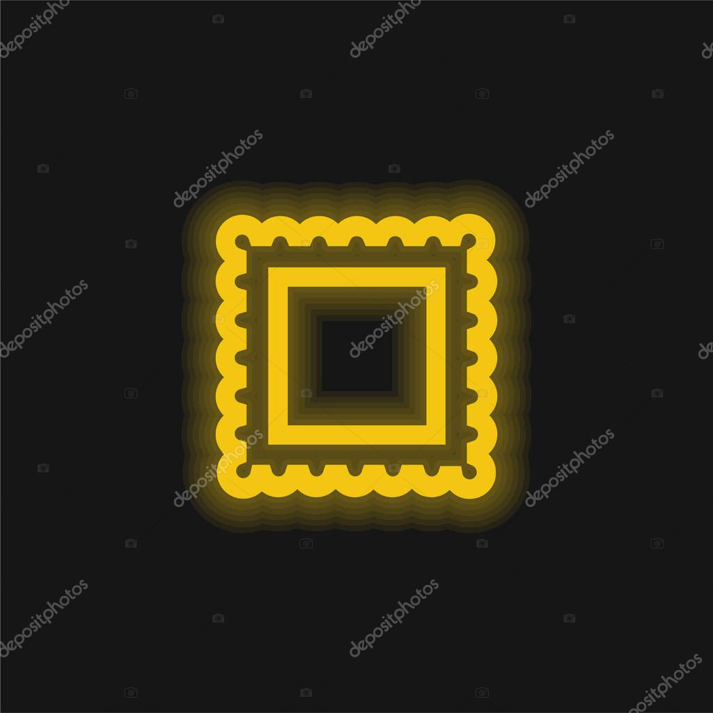 Border For Frame Pictures yellow glowing neon icon
