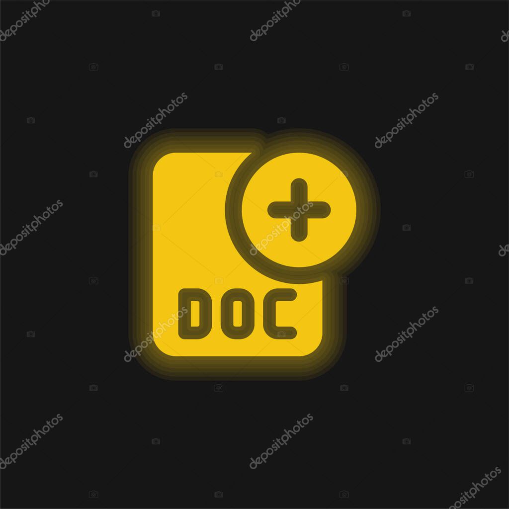 Add yellow glowing neon icon