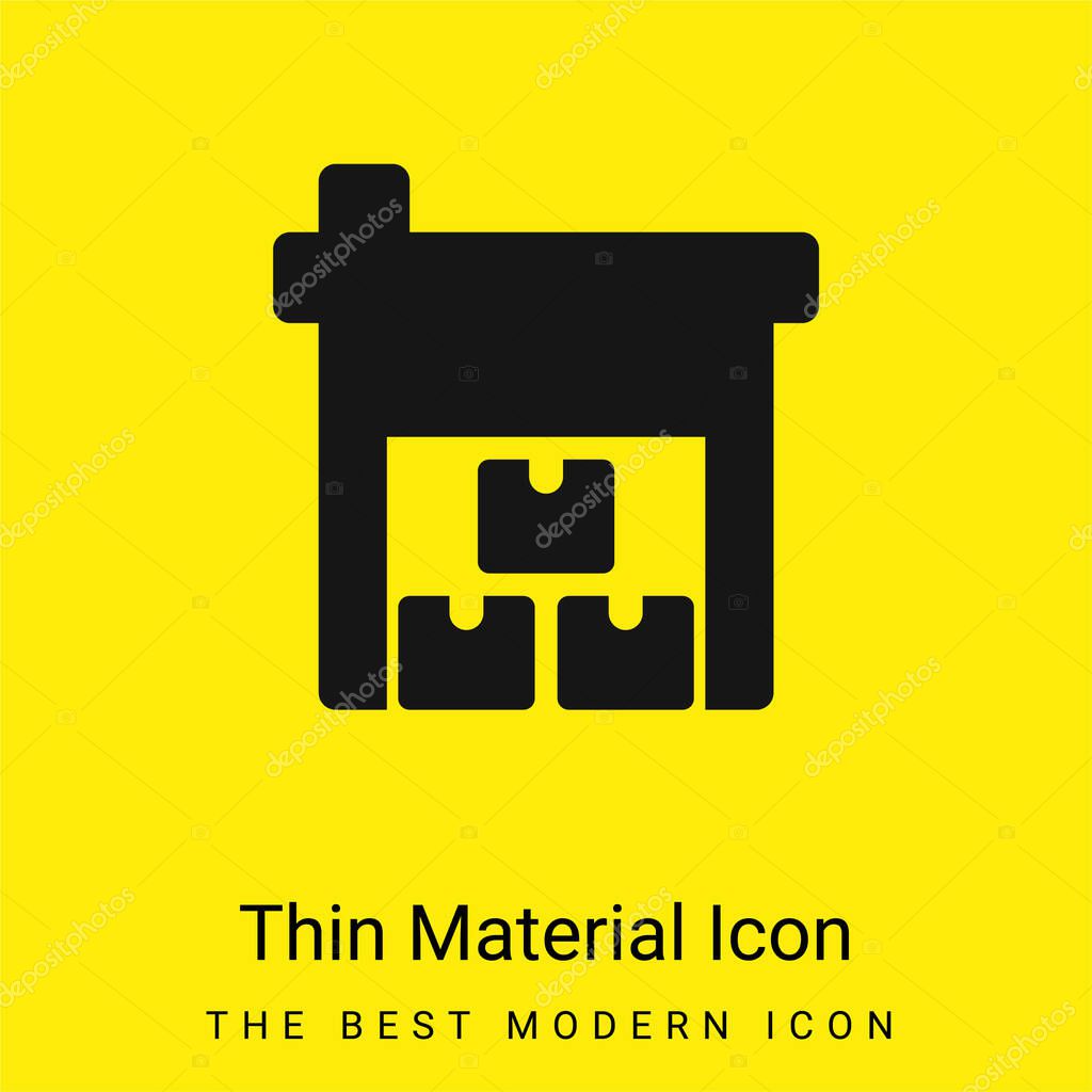 Boxes minimal bright yellow material icon