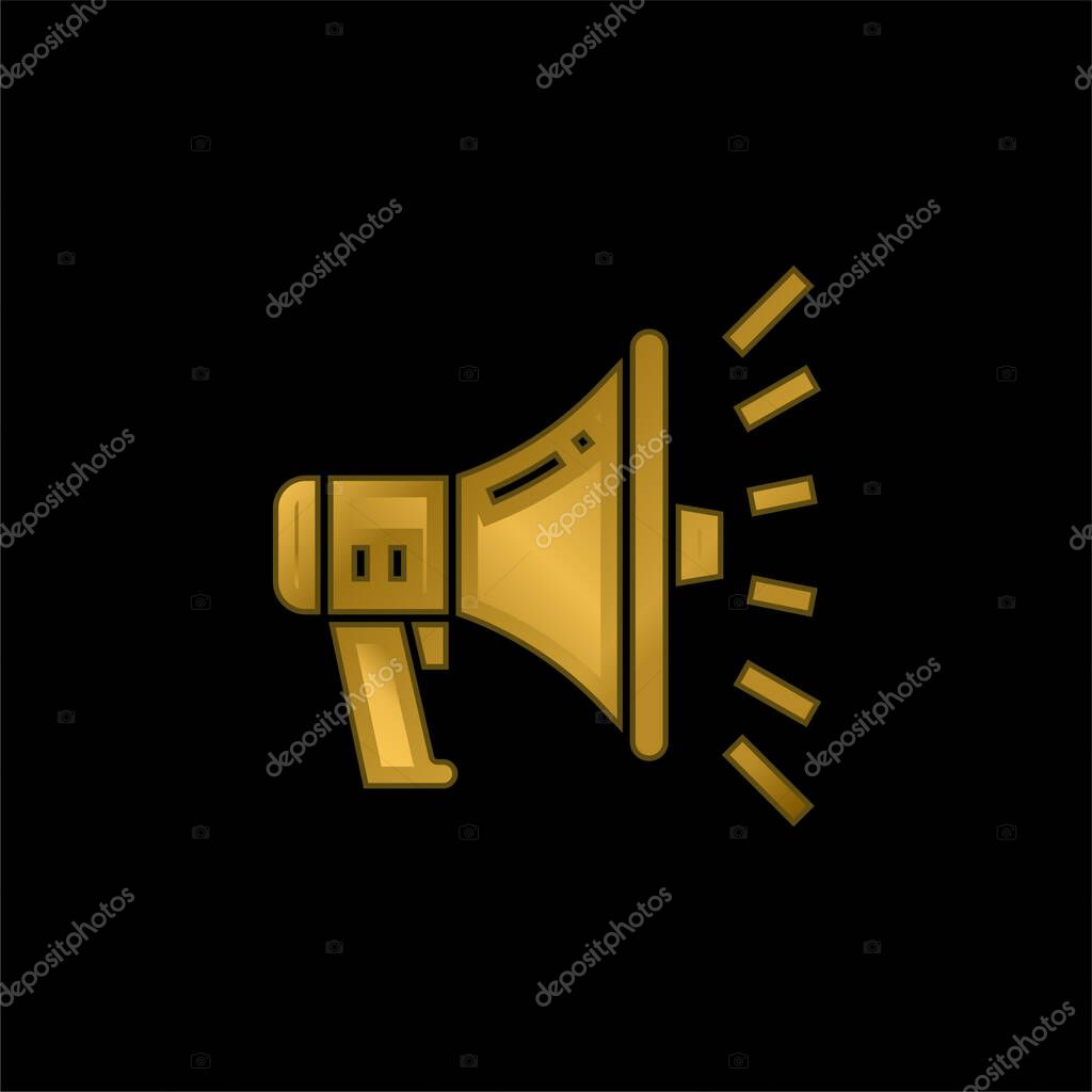 Advertising gold plated metalic icon or logo vector