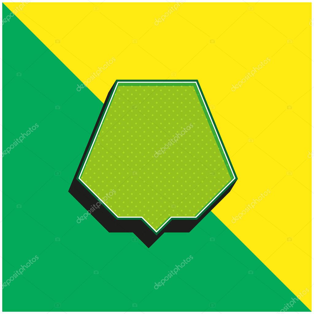 Black Nonagon Green and yellow modern 3d vector icon logo