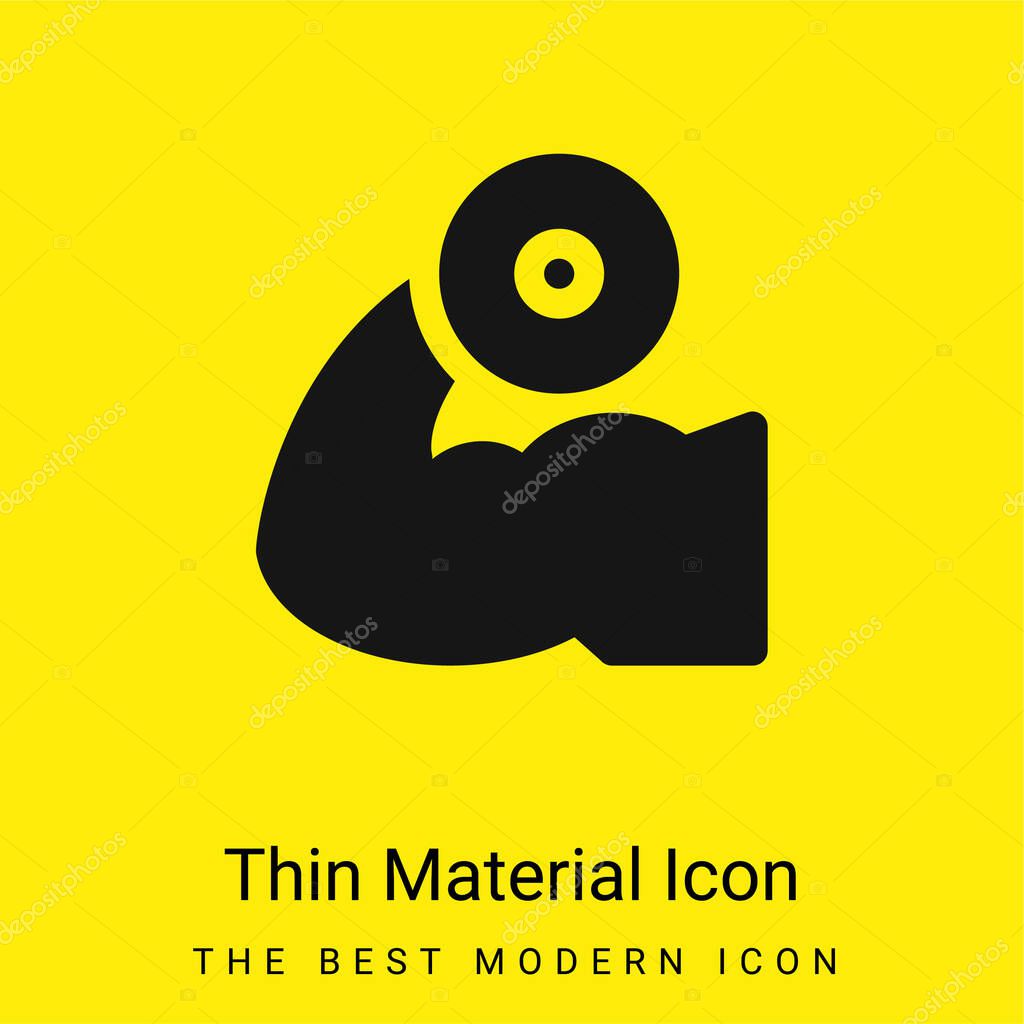 Biceps minimal bright yellow material icon