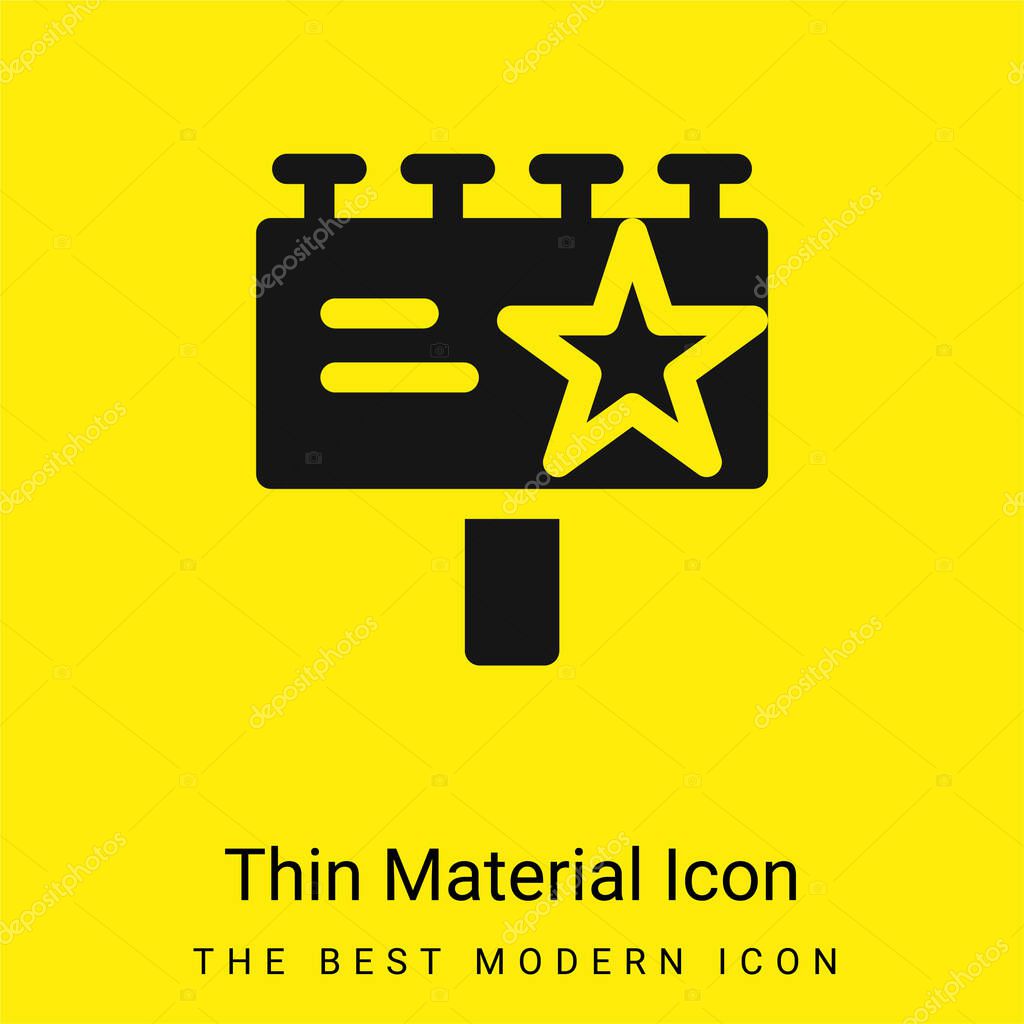Billboard minimal bright yellow material icon