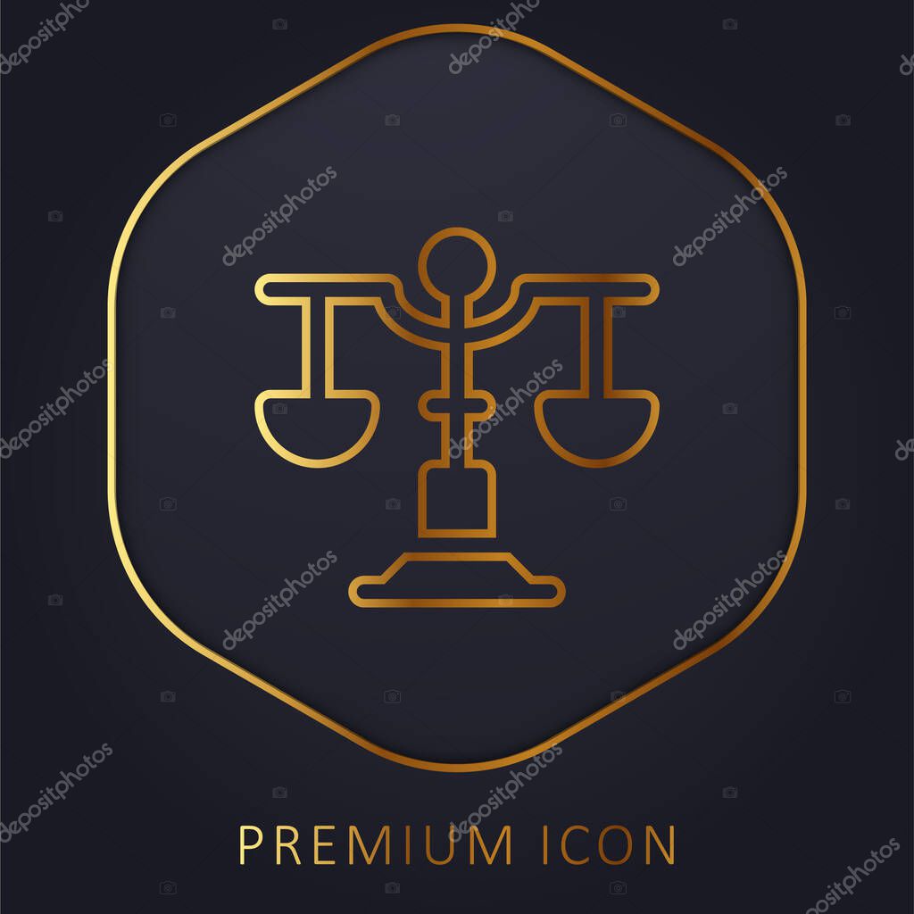 Balance golden line premium logo or icon