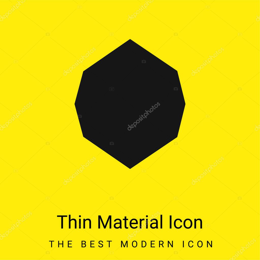 Black Octagon Shape minimal bright yellow material icon