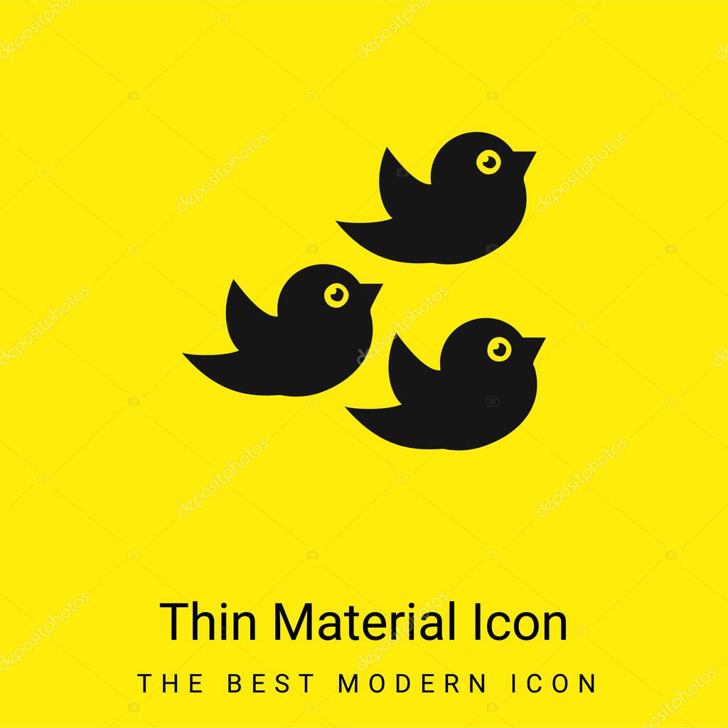 Birds Group minimal bright yellow material icon