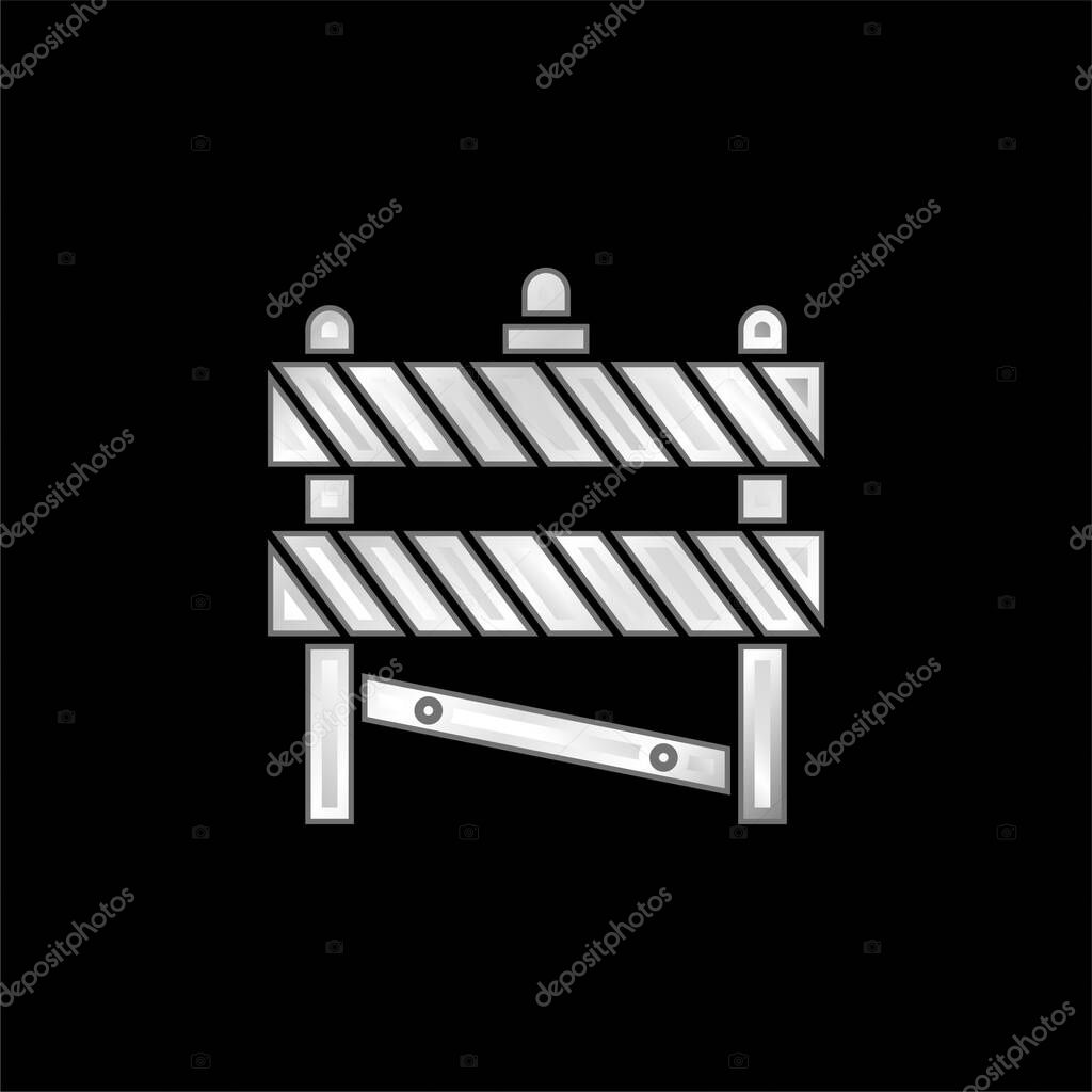 Barrier silver plated metallic icon