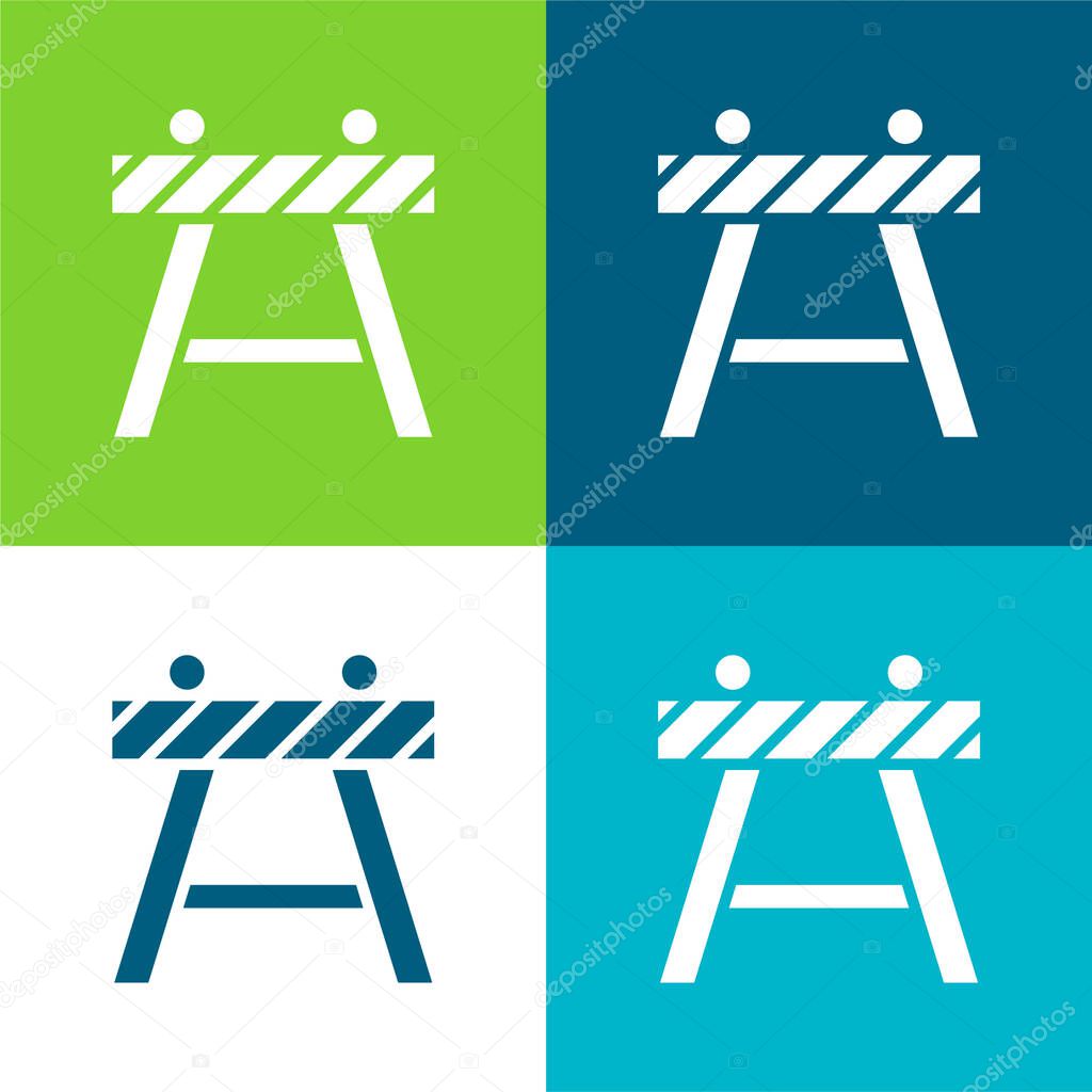 Barricade Flat four color minimal icon set