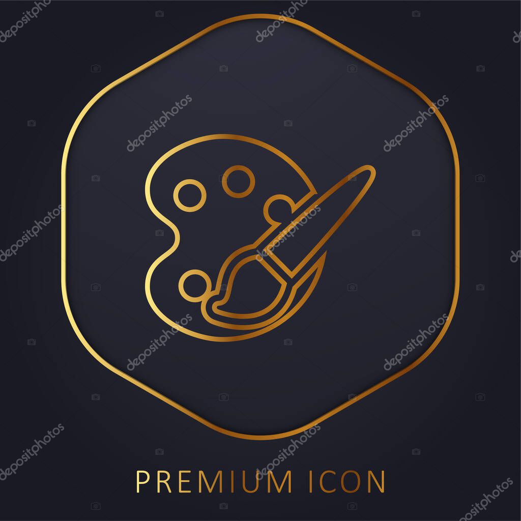 Art Palette golden line premium logo or icon