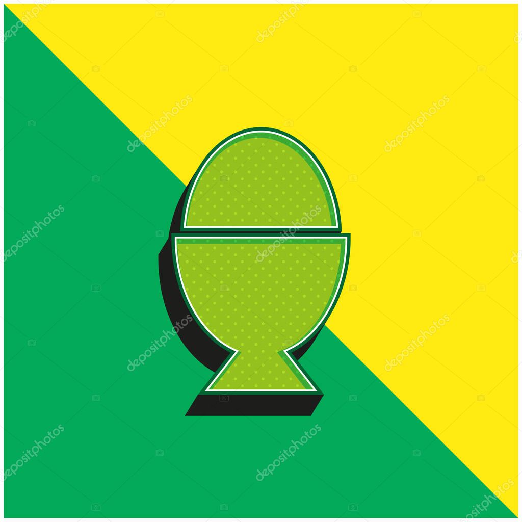 Boiled Egg Green and yellow modern 3d vector icon logo