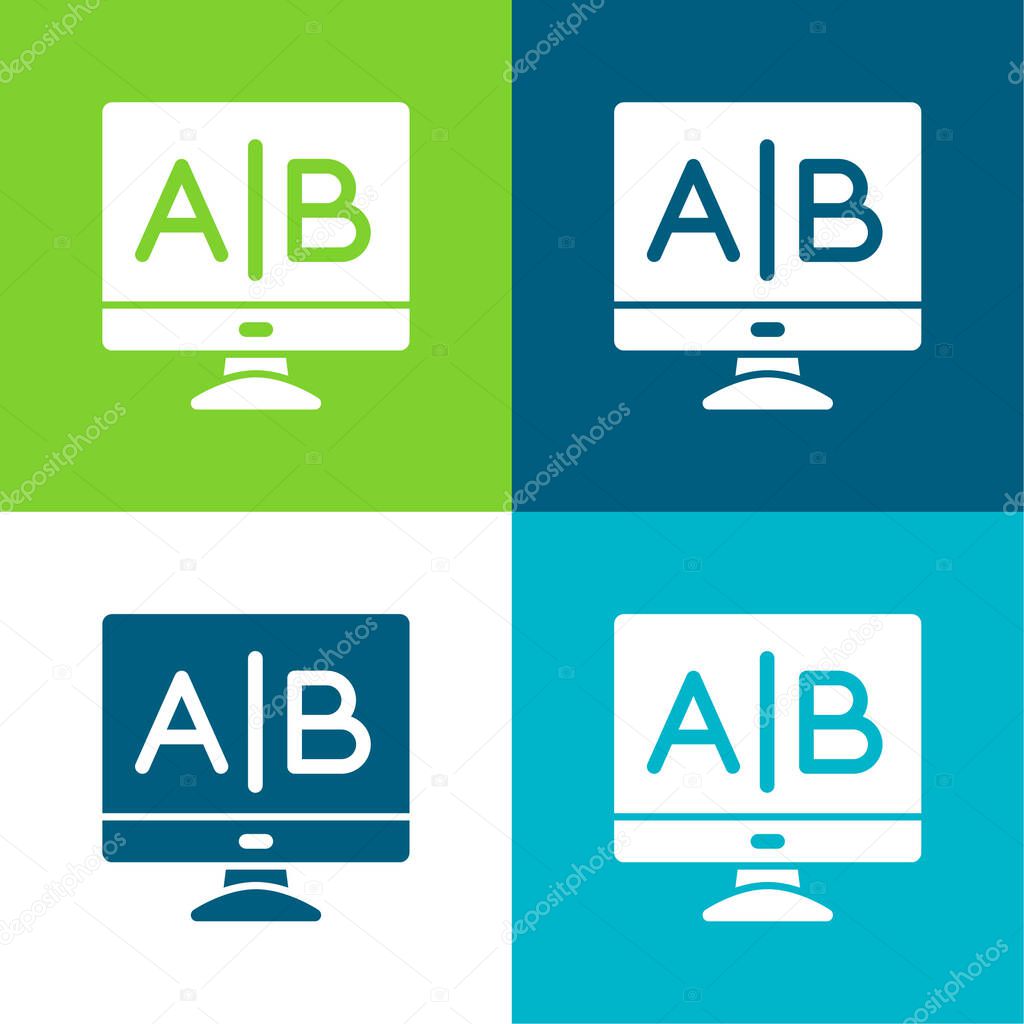 Ab Testing Flat four color minimal icon set