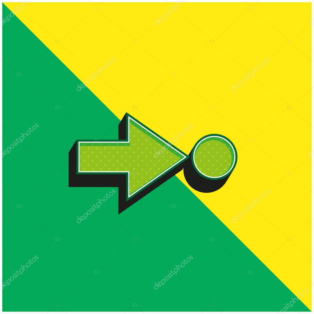 Arrow Pointing A Circle Green and yellow modern 3d vector icon logo