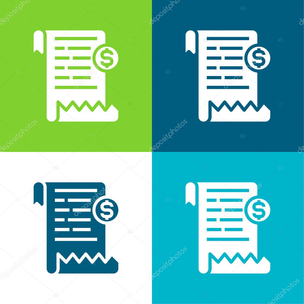 Bill Flat four color minimal icon set