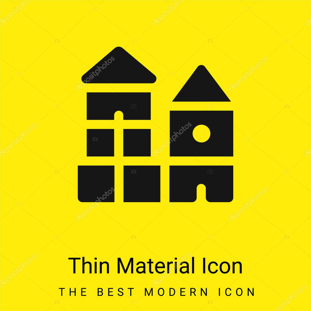 Block minimal bright yellow material icon