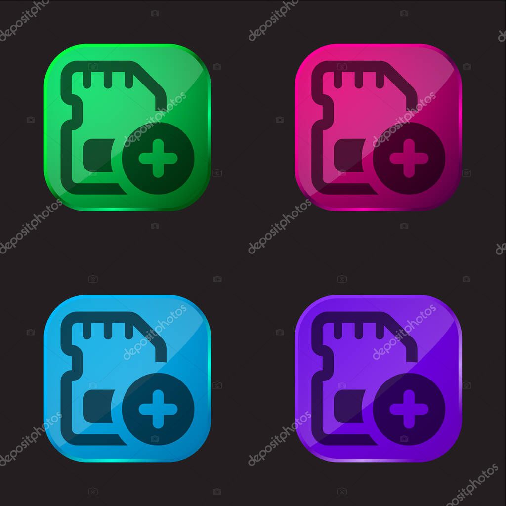 Add four color glass button icon