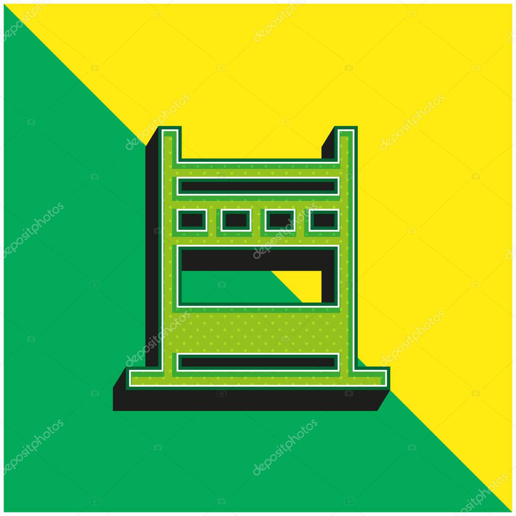 Bridge Green and yellow modern 3d vector icon logo