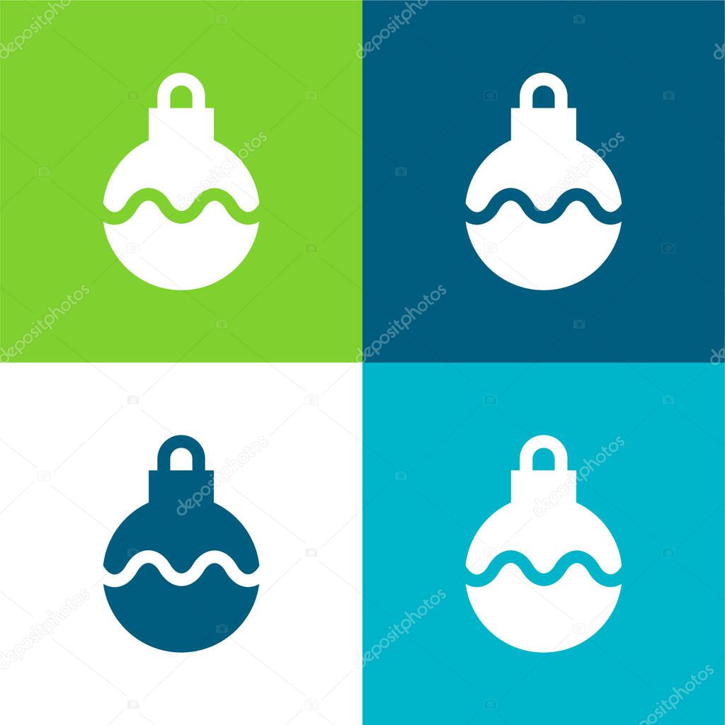 Bauble Flat four color minimal icon set