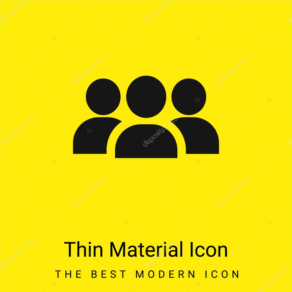 Audience minimal bright yellow material icon