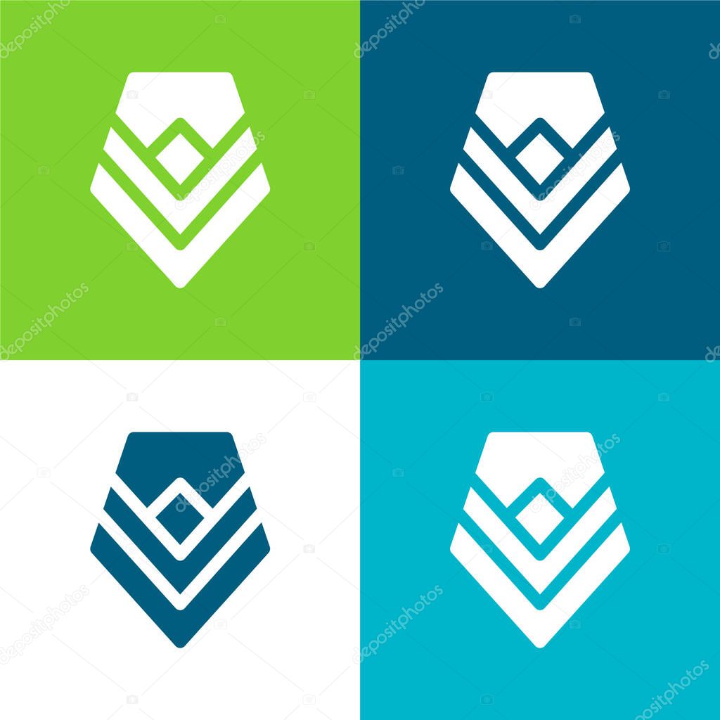 Badge Flat four color minimal icon set