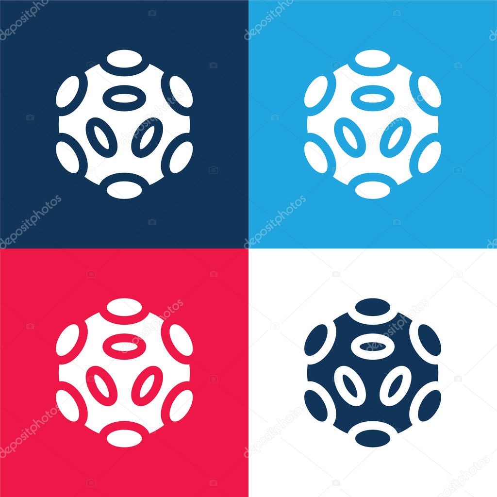 Bacteria blue and red four color minimal icon set