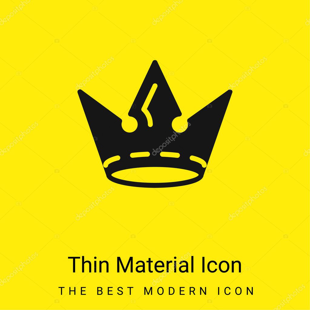 Crown minimal bright yellow material icon