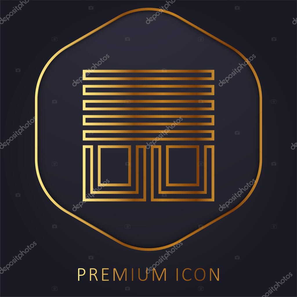 Blinds golden line premium logo or icon