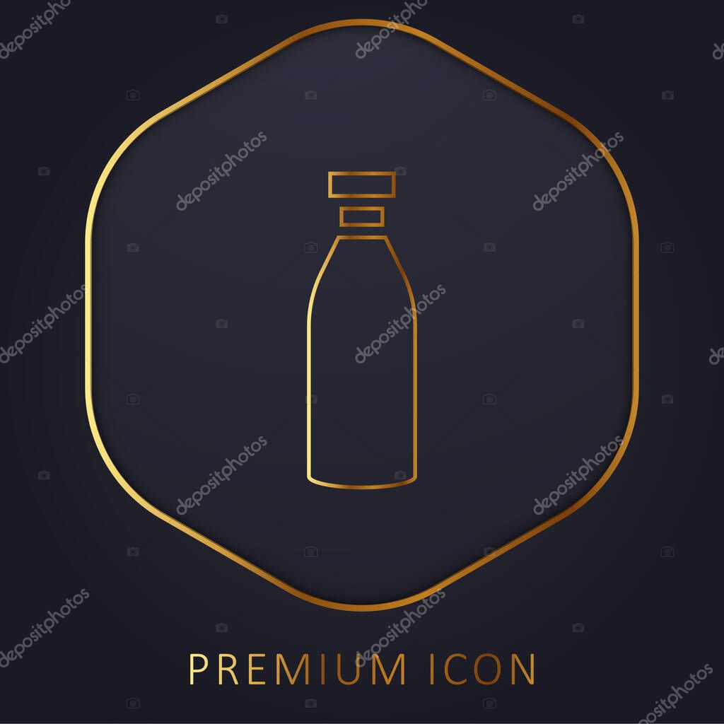 Bottle golden line premium logo or icon