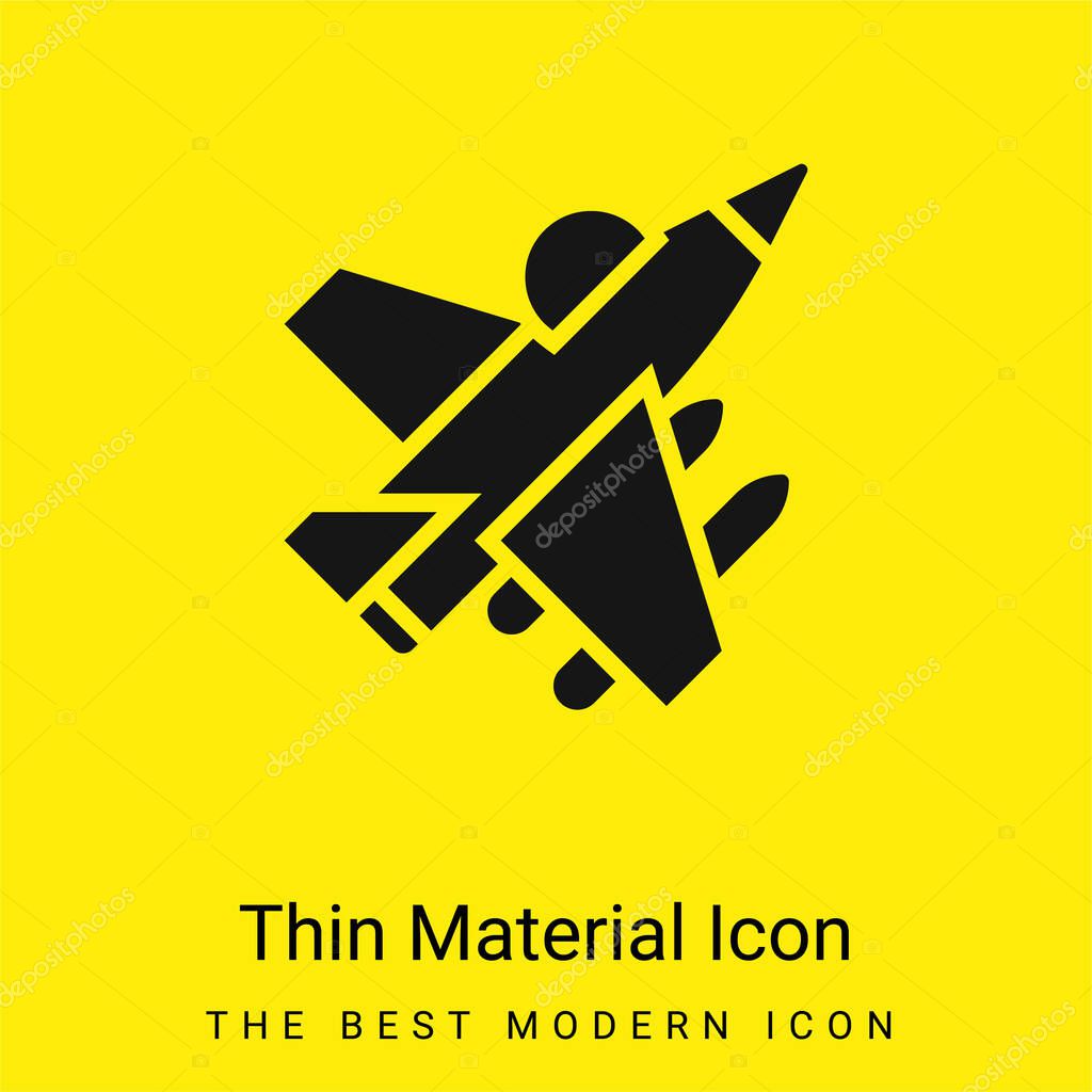 Aircraft minimal bright yellow material icon