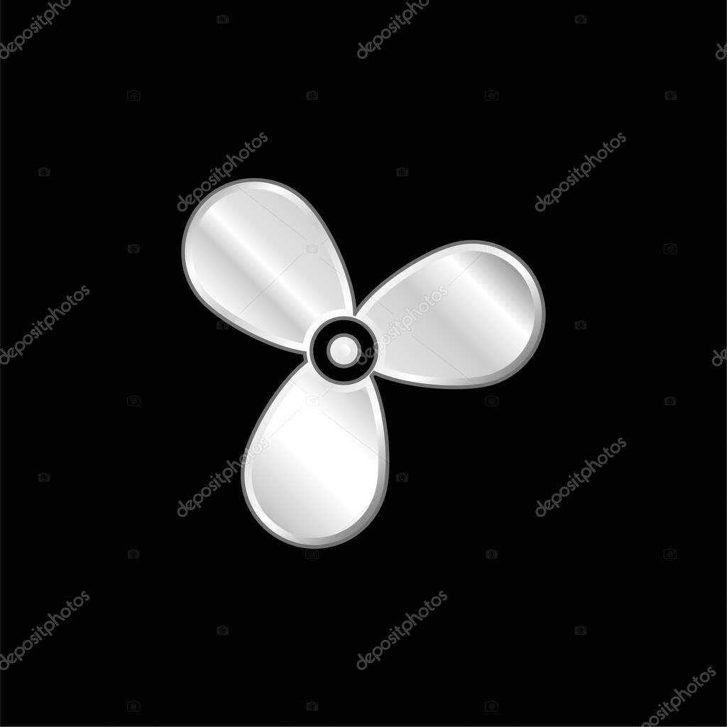 Boat Propeller silver plated metallic icon