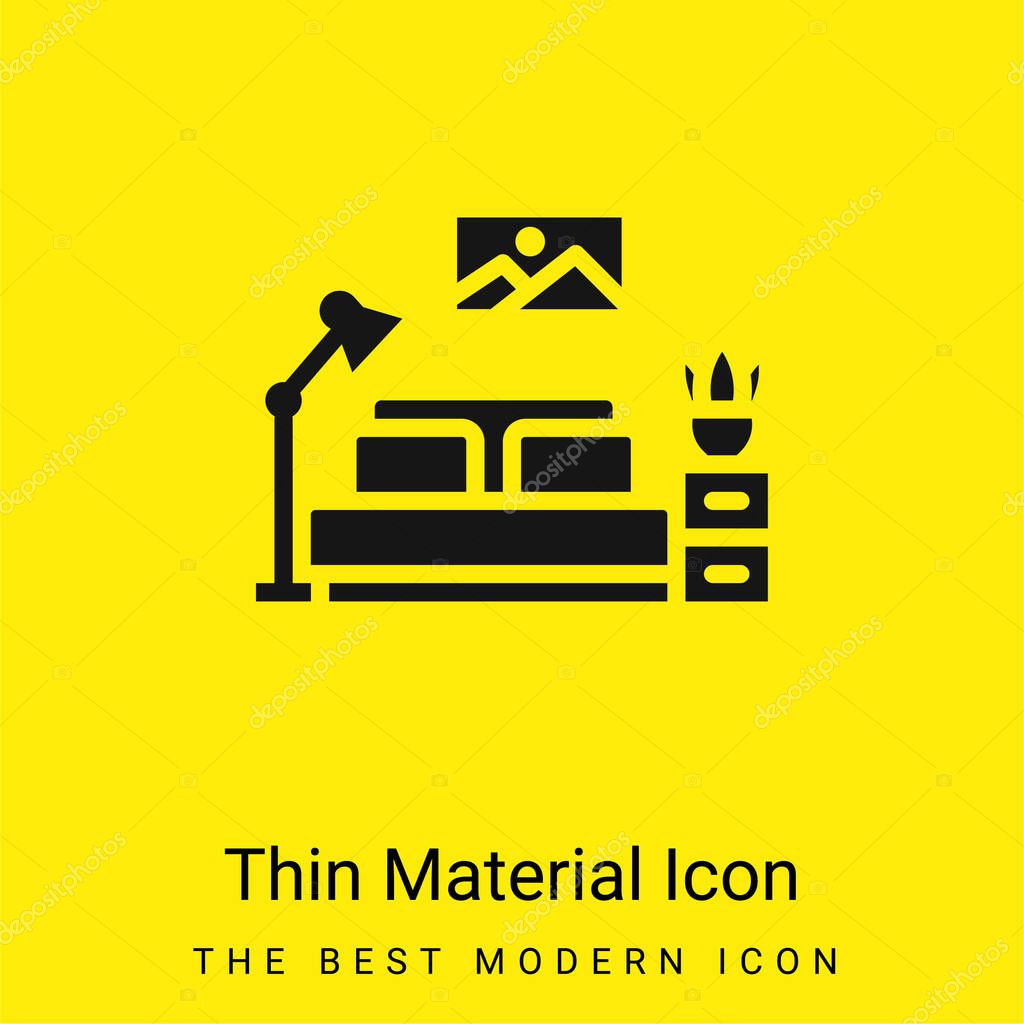 Bedroom minimal bright yellow material icon