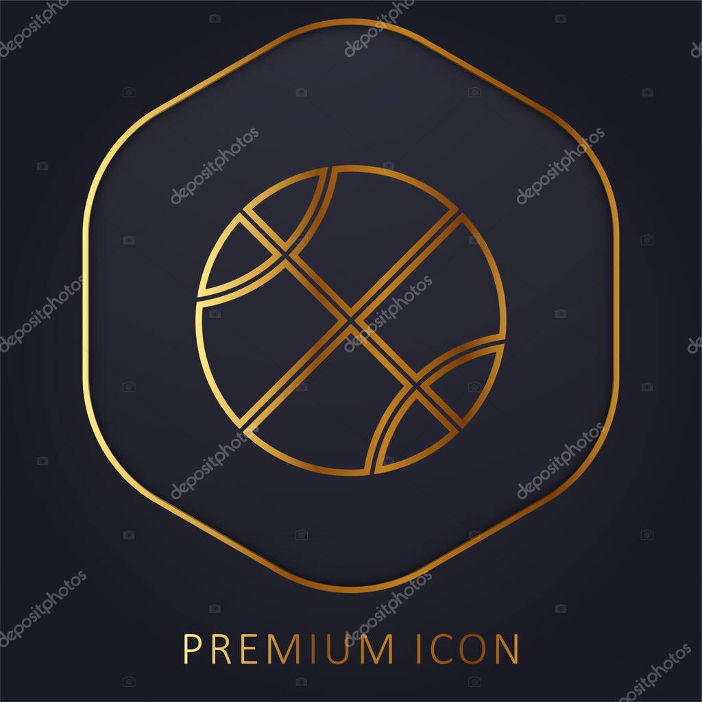 Basketball golden line premium logo or icon